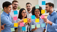 shows a group of six individuals in a professional setting an office conference room - Stock Video
