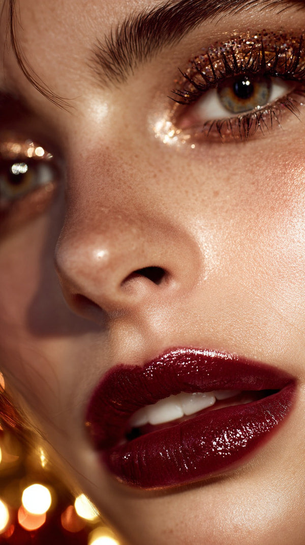 Woman With Red Lip Makeup — Stock Photo
