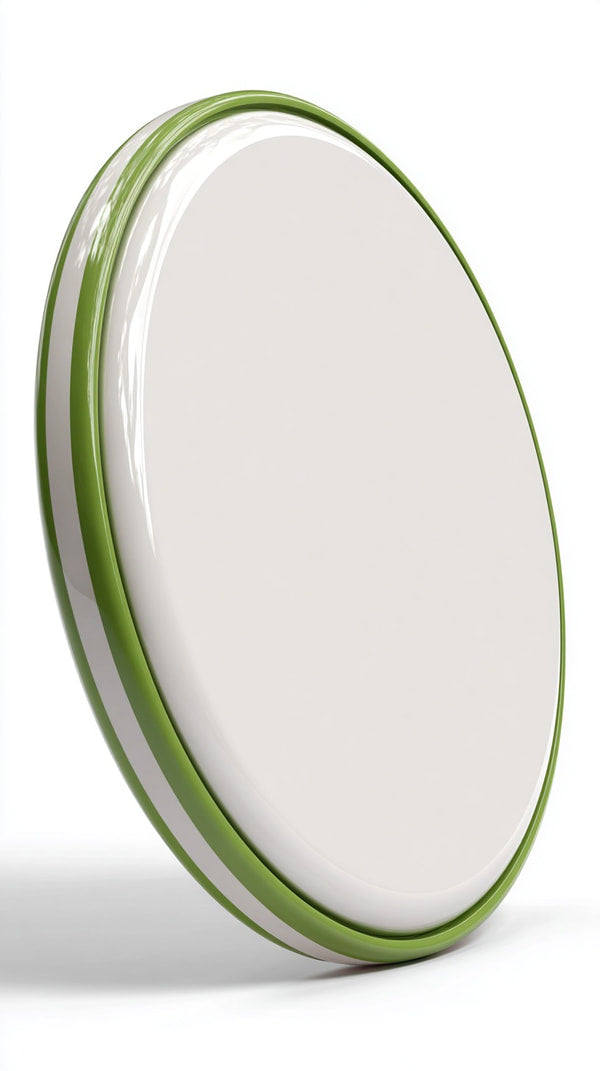 White And Green Oval Frisbee — Stock Photo