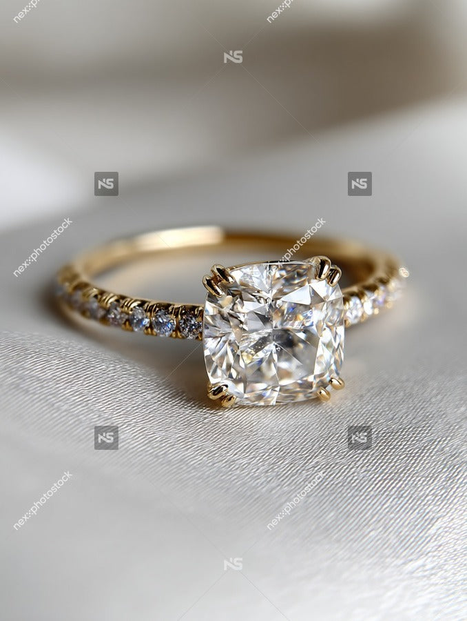 Gold Diamond Engagement Ring — Stock Photo