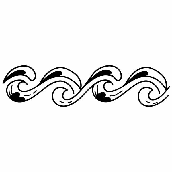 Black And White Wave Tattoo Design — Stock Vector