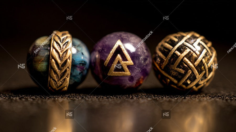 Three Beaded Rings With Intricate Designs — Stock Photo