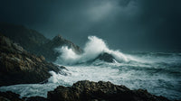 Coastal Landscape With Crashing Waves — Stock Photo