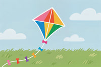 A Colorful Kite Flying High In The Sky — Stock Illustration
