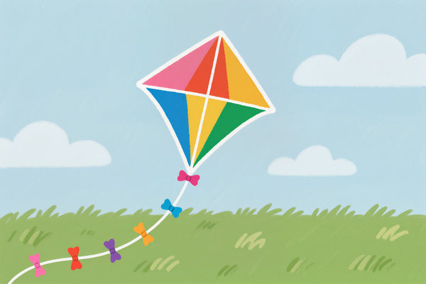 A Colorful Kite Flying High In The Sky — Stock Illustration