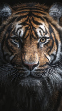 Tiger Portrait With A Close Up View Of Its Face Showcasing Its Detailed Fur Patterns And Intense Gaze — Stock Photo