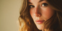 A Woman With Red Hair Is Captured In A Close Up Portrait Looking Directly Into The Camera With A Soft Focus Background — Stock Photo