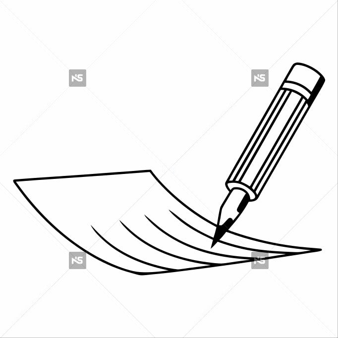 Black Ink Pen On White Paper (2) — Stock Vector