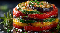 A Close Up Image Of A Vegetable Lasagna Layers Of Zucchini Tomato Sauce And Parmesan Cheese — Stock Photo