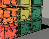 Colorful Rubik S Cube Puzzle — Stock Illustration