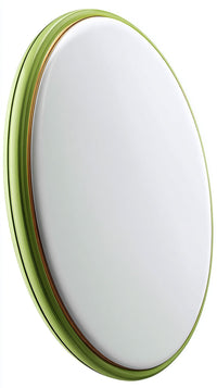 A Round Mirror With A Wooden Frame — Stock Photo