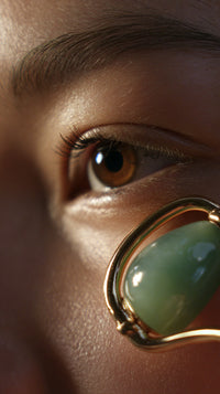 A Close Up Portrait Of A Person With A Focus On Their Eye And Part Of Their Face — Stock Photo