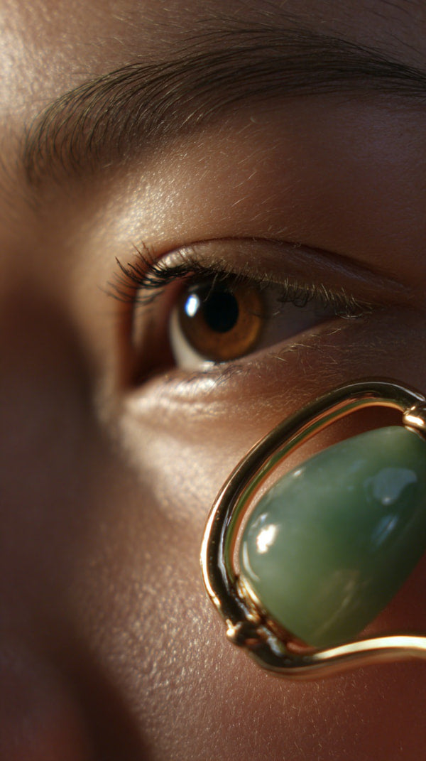 A Close Up Portrait Of A Person With A Focus On Their Eye And Part Of Their Face — Stock Photo