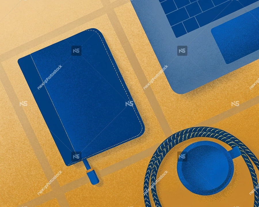 Travel Essentials On A Table — Stock Illustration