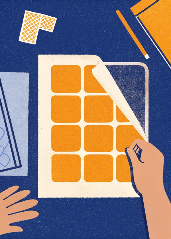 A Handwritten Note Is Placed On A Tablet Which Is Situated On A Table — Stock Illustration