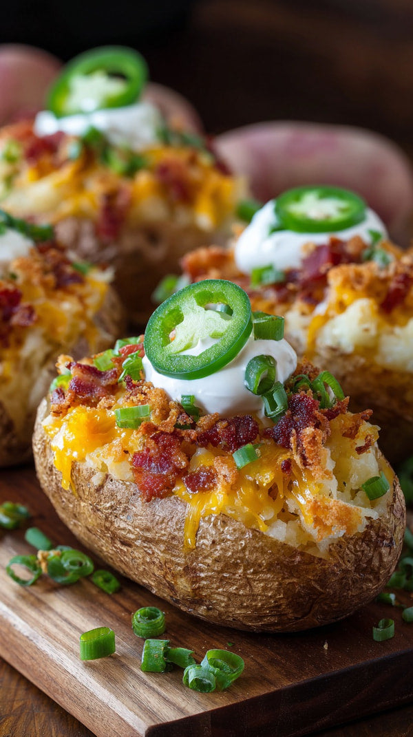 Potato Skins Topped With Bacon Sour Cream And Chives — Stock Photo