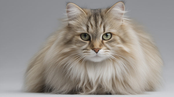 A Fluffy Cat With Long Fur Is Prominently Occupying A Significant Portion Of The Frame From Left To Right — Stock Photo