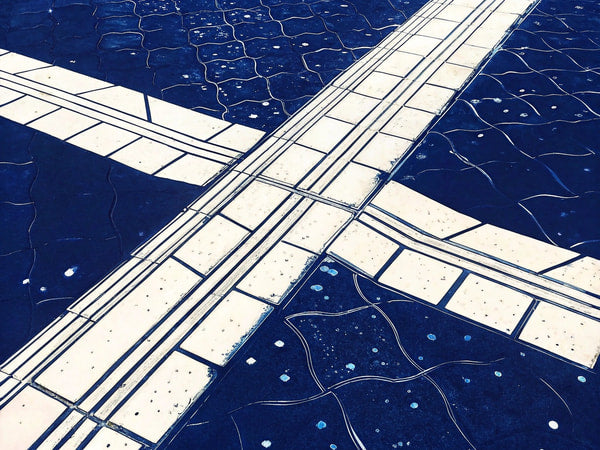 Shows A Close Up Of A Pavement With An X Marking The Spot Which Is A Common Symbol For Indicating A Location Area — Stock Illustration