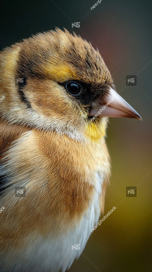 A Close Up Image Of A Small Bird With A Yellow Beak Perched And Looking Directly At The Camera — Stock Photo