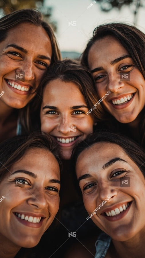 Three Women Posing For A Photo All Smiling And Looking Directly At The Camera — Stock Photo