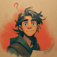 A Detailed Illustration Of An Anime Style Male Character With A Expression Holding A Piece Of Paper And Looking To The Side — Stock Illustration