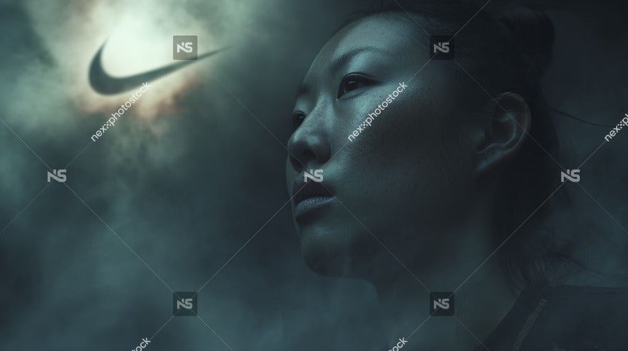 Nike Advertisement Asian Woman — Stock Photo