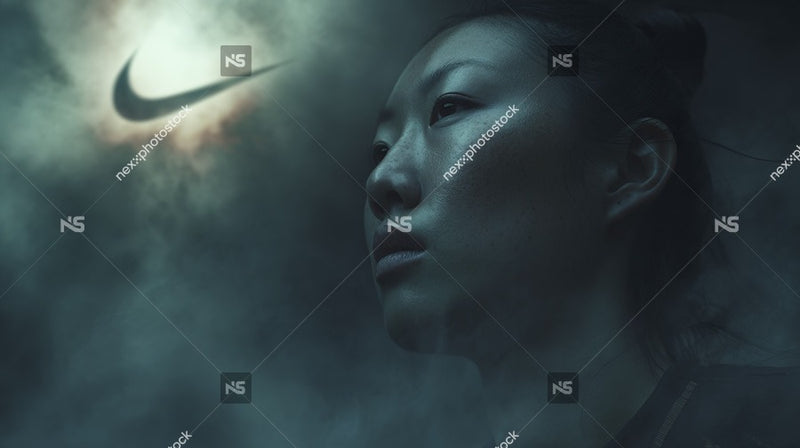 Nike Advertisement Asian Woman — Stock Photo
