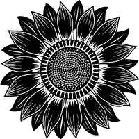 Black And White Sunflower — Stock Vector