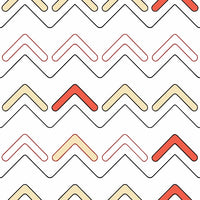 Displays A Repeating Pattern Of Stylized Chevrons In Various Colors Including Red Beige And White Against A White Background — Stock Vector