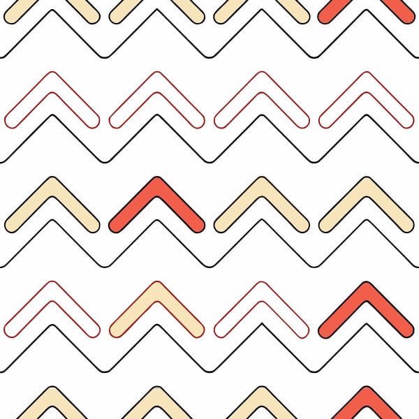 Displays A Repeating Pattern Of Stylized Chevrons In Various Colors Including Red Beige And White Against A White Background — Stock Vector