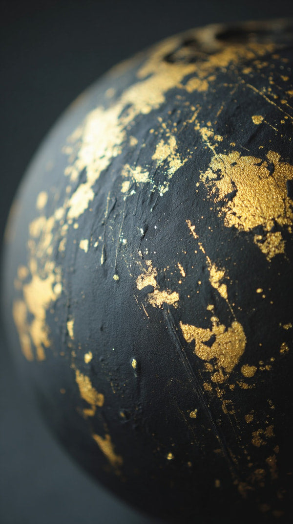 Golden Sphere With Black Background — Stock Photo