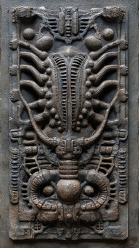 Ancient Carved Stone Panel With Intricate Designs And Patterns Showcasing A Rich History And Craftsmanship — Stock Photo
