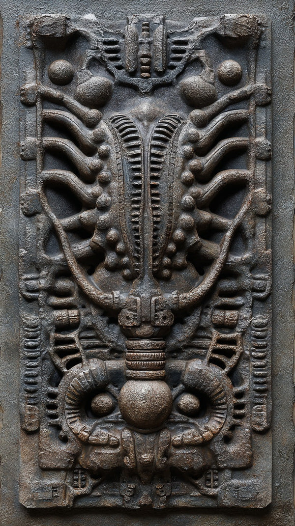 Ancient Carved Stone Panel With Intricate Designs And Patterns Showcasing A Rich History And Craftsmanship — Stock Photo