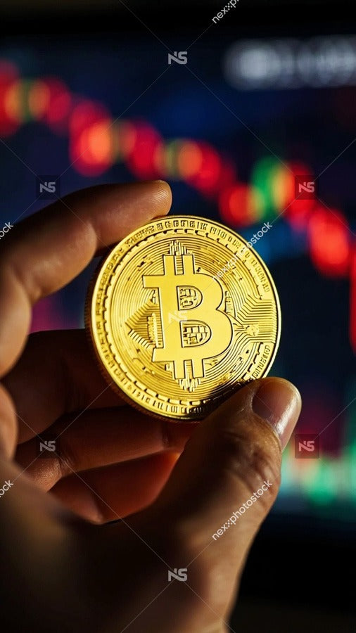 Bitcoin Held By A Person — Stock Photo