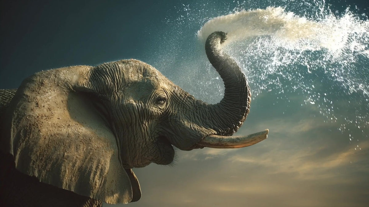 elephant splashing in water - Stock Video