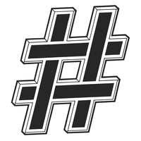 Black And White Graphic Design Of A Stylized Letter H Resembling The Hashtag Symbol — Stock Vector