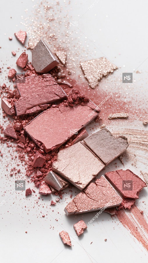 Pink Glitter Makeup Palette With Shimmering Particles — Stock Photo