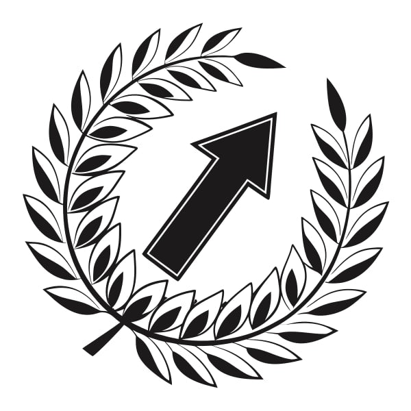 Laurel Wreath With Arrow Symbol — Stock Vector