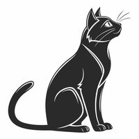A Black Cat With A White Background — Stock Vector