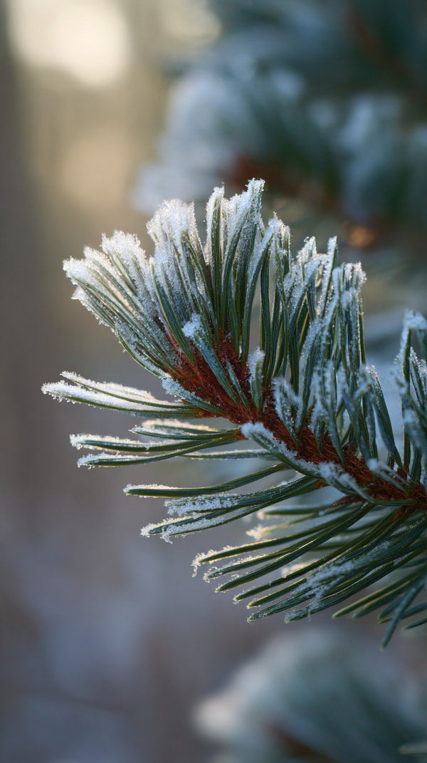 Snow Covered Pine Branch — Stock Photo