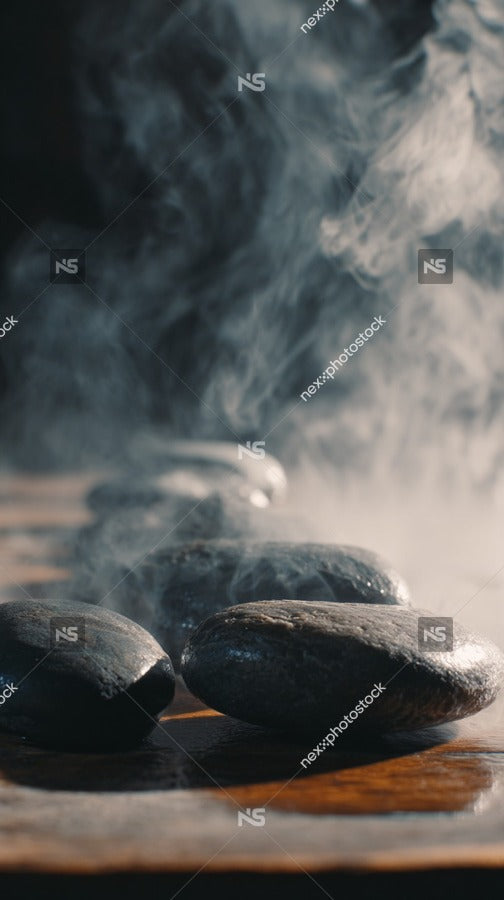 Rocks On A Table With Smoke Rising — Stock Photo