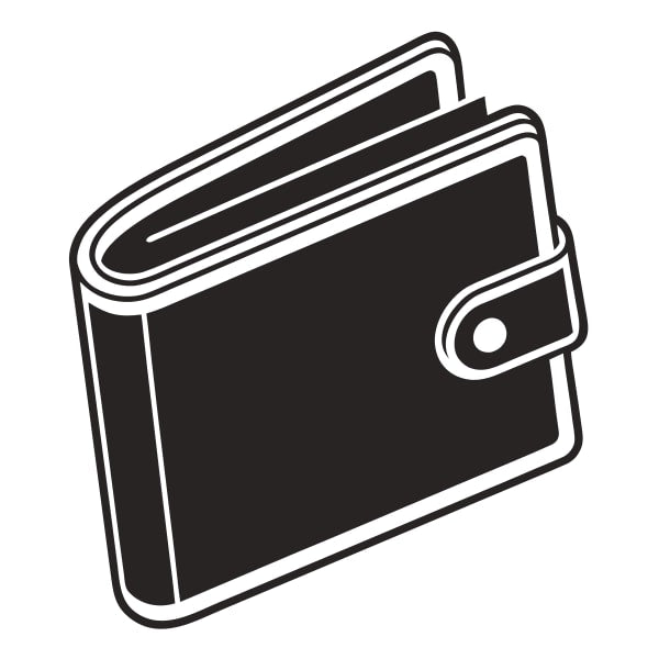 Black Wallet With A Silver Zipper And A Card Slot Isolated On White Background — Stock Vector