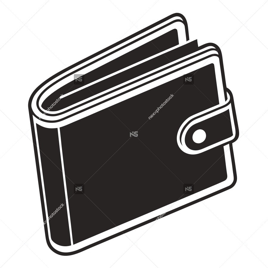Black Wallet With A Silver Zipper And A Card Slot Isolated On White Background — Stock Vector