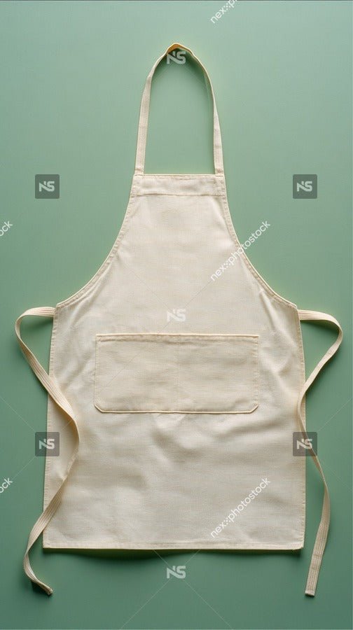 Tan Apron With Pockets Displayed On A Green Surface — Stock Photo