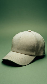 A Tan Baseball Cap With A Small Logo On The Front Is Visible — Stock Photo