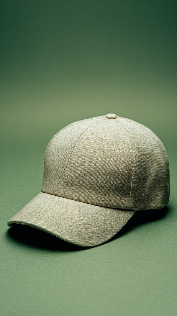 A Tan Baseball Cap With A Small Logo On The Front Is Visible — Stock Photo