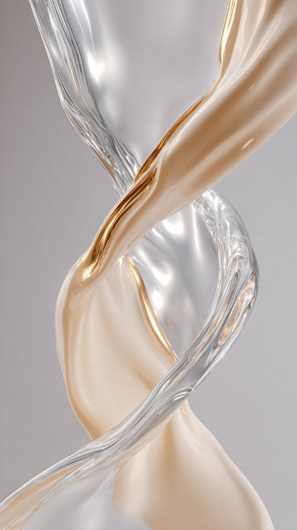 Curved Glass Artwork With A Metallic Gold Hue Showcasing An Intricate Design That Resembles A Swirl Ribbon Like Pattern — Stock Photo