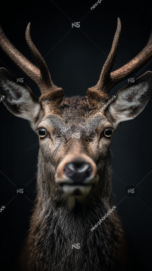 A Close Up Of A Deer S Head With Its Eyes Looking Directly Into The Camera — Stock Photo