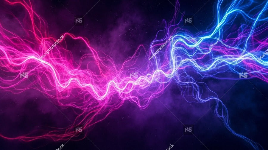 Electric Light Show With Vibrant Purple And Pink Hues Set Against A Dark Background — Stock Photo