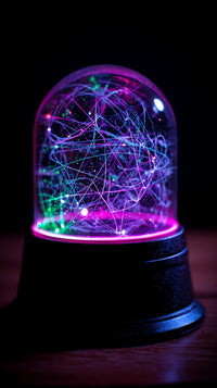 A Glowing Snowflake Lava Lamp With Purple And Blue Lights — Stock Photo